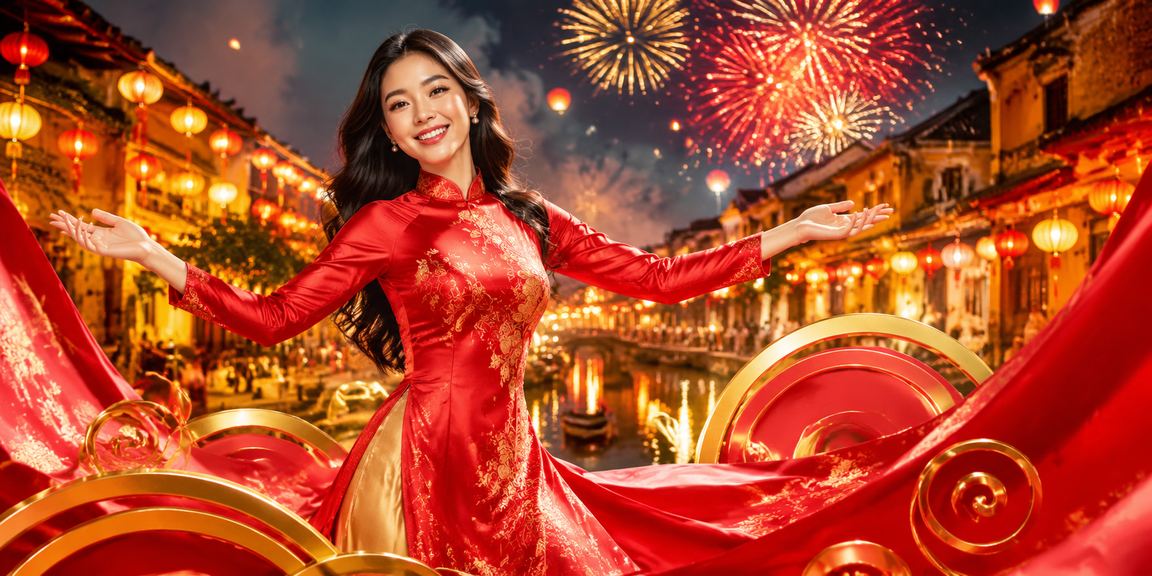 Người dùng Hội An truy cập nền tảng giải trí trực tuyến trên điện thoại di động trong không gian đặc trưng